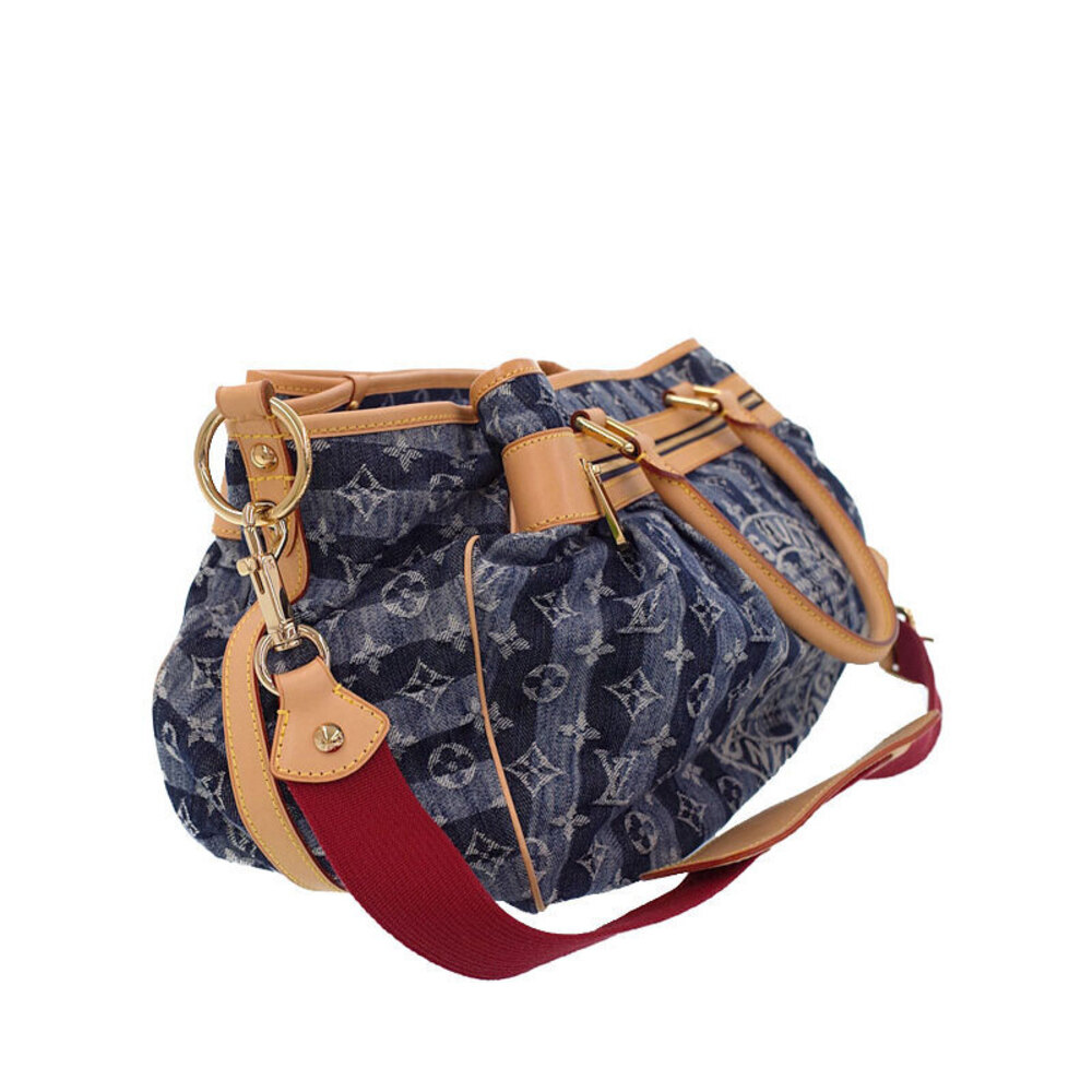 Louis Vuitton Denim Cabas Bag Monogram Raye